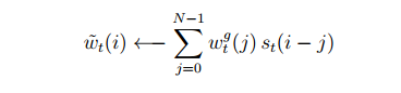 Equation (8): The shift vector moves the weighting vector left or right (source: original paper)