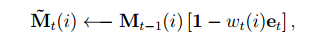 Equation (3): parts of memory are erased according to the weighting vector (source: original paper)